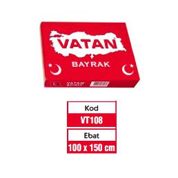 Vatan Bez Bayrak Türk %100 Polyester 100x150 VT108 -VT108